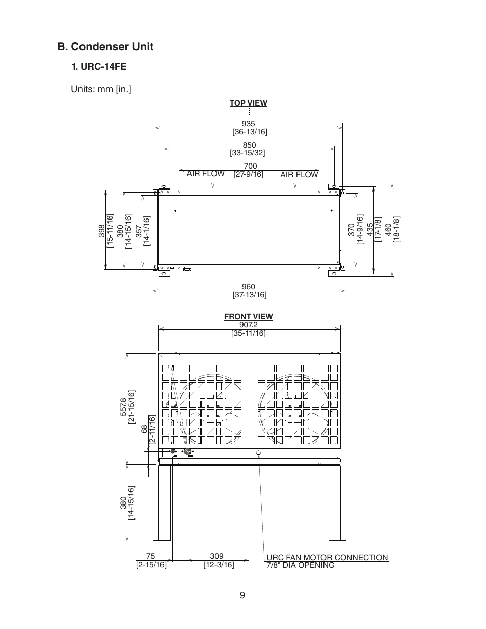 B. condenser unit | Hoshizaki STACKABLE CRESCENT CUBER KM-1301SAH-E User Manual | Page 9 / 59