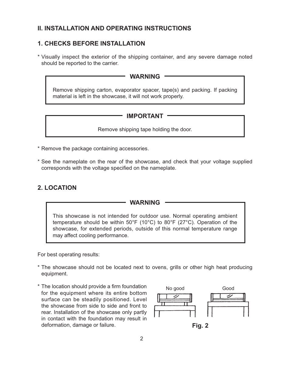 Hoshizaki COUNTER SHOWCASE HNC-180BA-L/R-S User Manual | Page 5 / 12