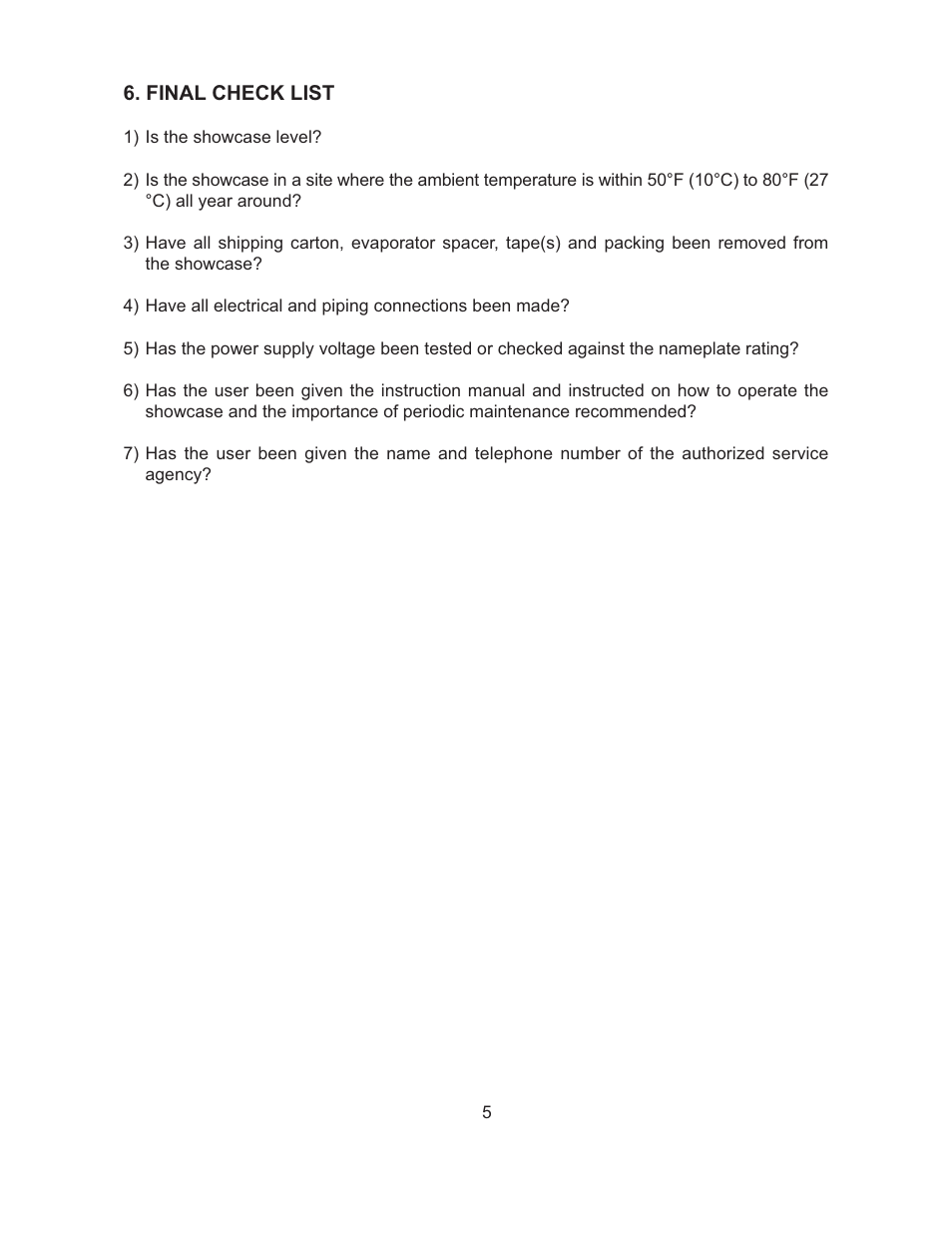 Hoshizaki COUNTER SHOWCASE HNC-180BA-L/R-S User Manual | Page 8 / 12