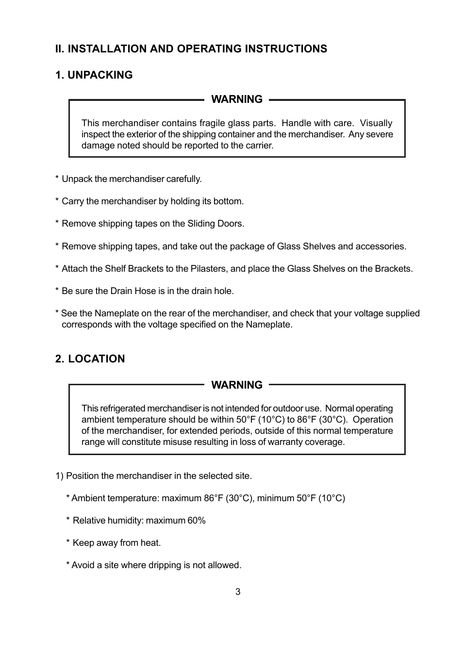 Hoshizaki REFRIGERATED GLASS MERCHANDISER KD-90D User Manual | Page 5 / 12