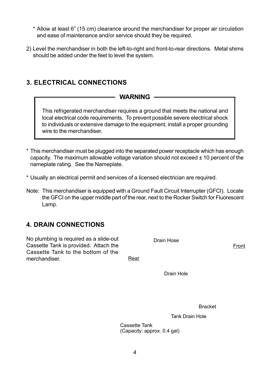 Hoshizaki REFRIGERATED GLASS MERCHANDISER KD-90D User Manual | Page 6 / 12