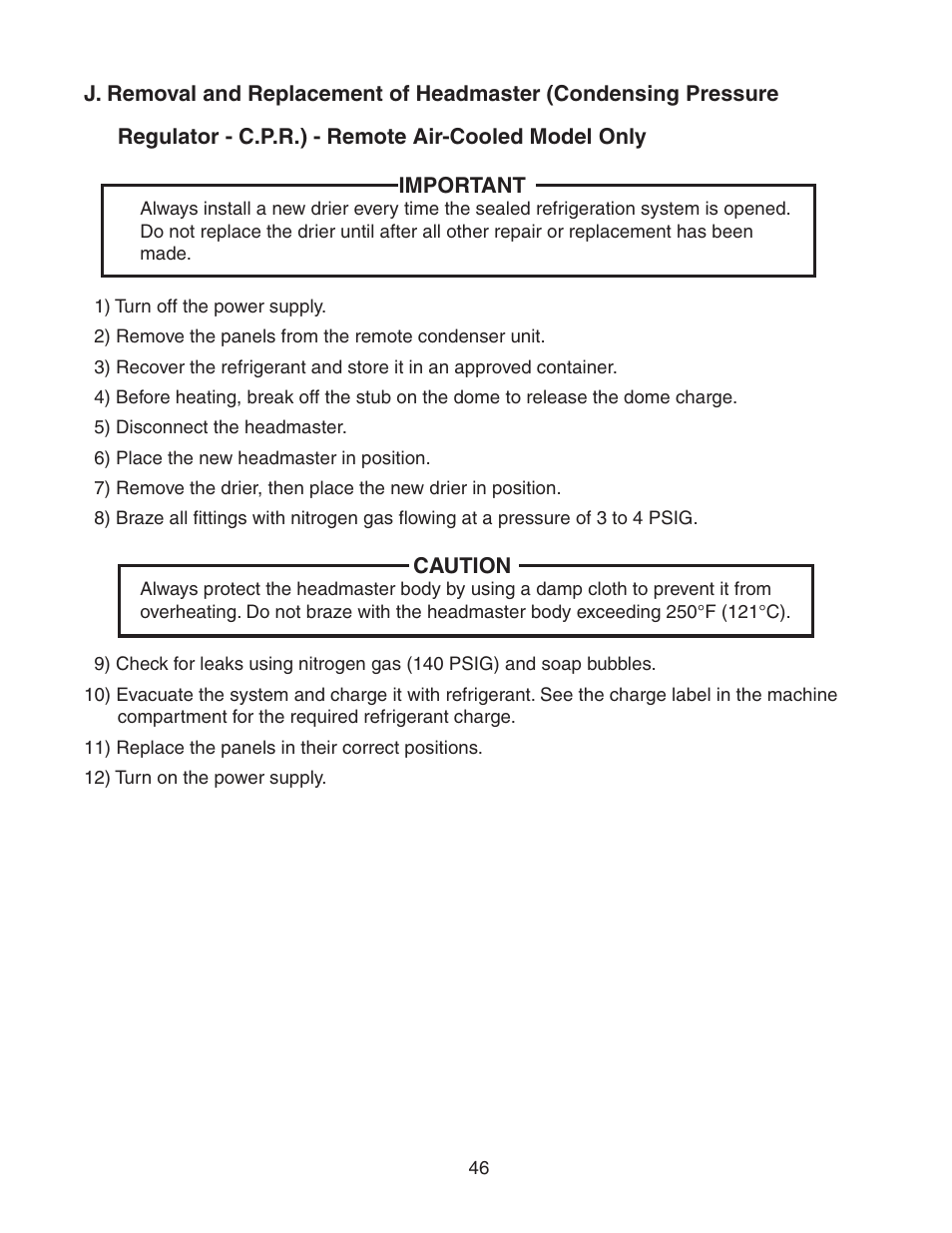 Remote air-cooled model only | Hoshizaki MODULAR CRESCENT CUBER KM-650MWH User Manual | Page 46 / 54