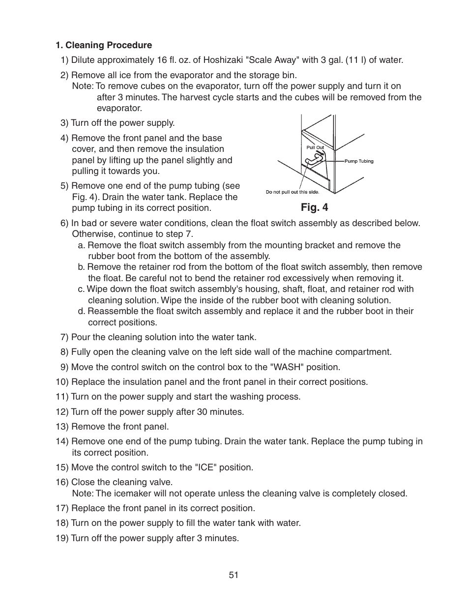 Cleaning procedure | Hoshizaki MODULAR CRESCENT CUBER KM-650MWH User Manual | Page 51 / 54