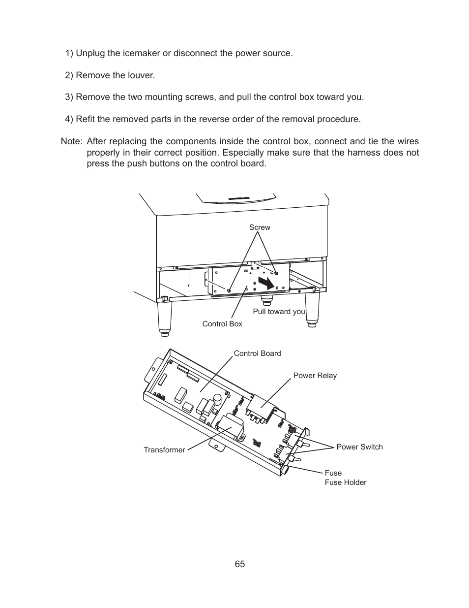 Control box, Fig. 16 | Hoshizaki KM-260BAH User Manual | Page 70 / 81