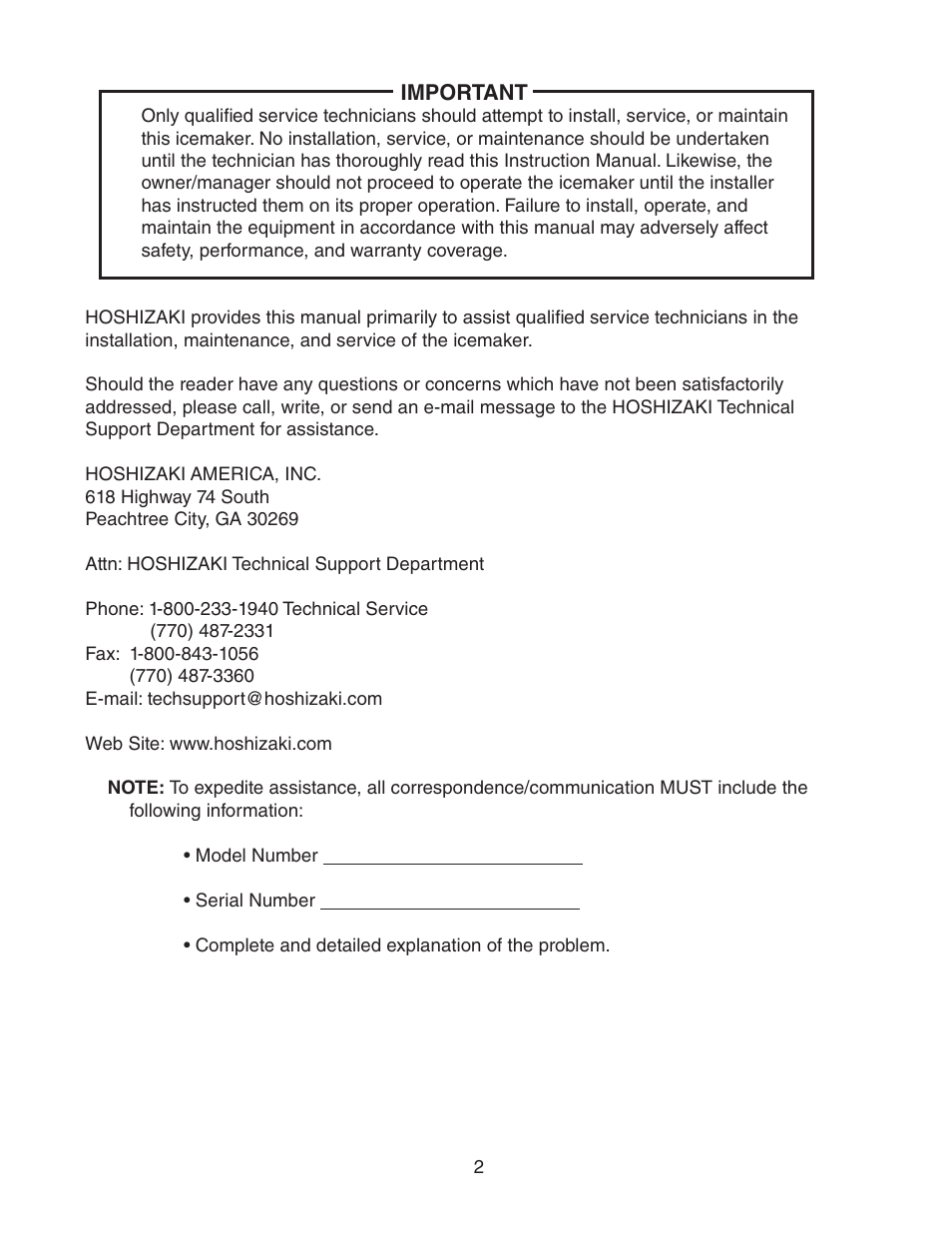 Hoshizaki KMD-901MRH User Manual | Page 2 / 27