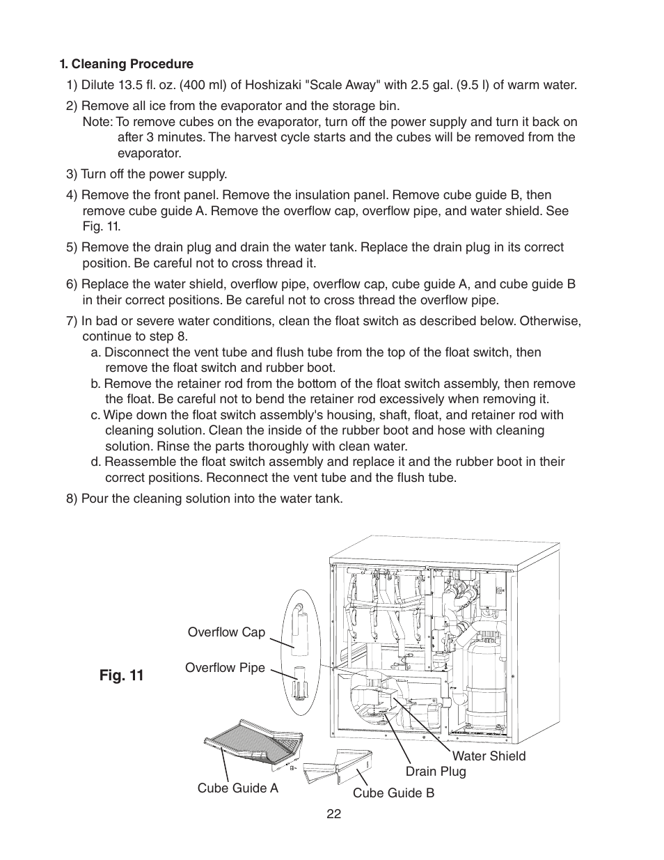 Cleaning procedure | Hoshizaki KMD-901MRH User Manual | Page 22 / 27