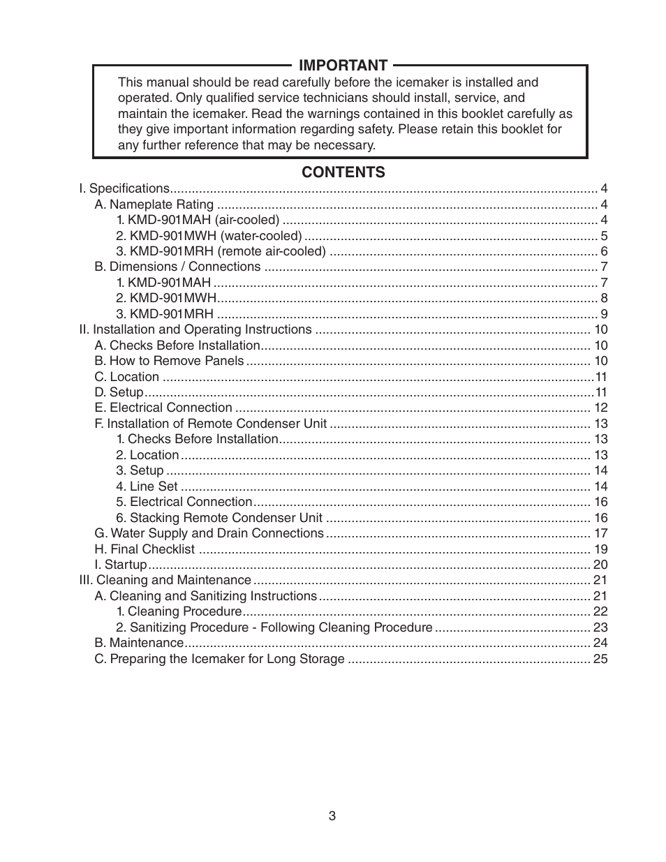 Hoshizaki KMD-901MRH User Manual | Page 3 / 27
