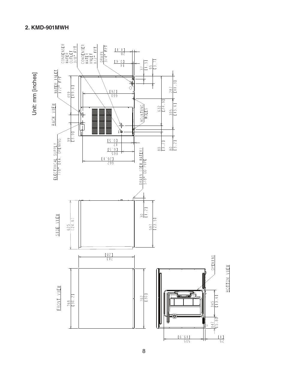 Kmd-901mwh | Hoshizaki KMD-901MRH User Manual | Page 8 / 27