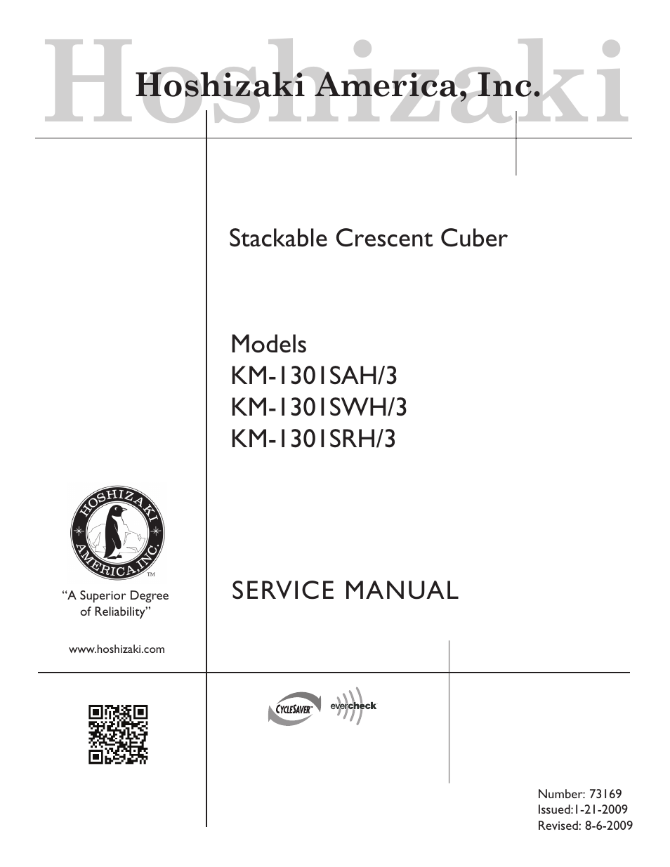 Hoshizaki KM-1301SAH/3 User Manual | 84 pages