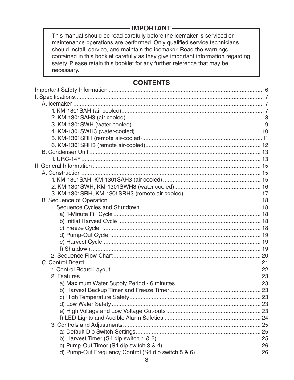 Hoshizaki KM-1301SAH/3 User Manual | Page 3 / 84