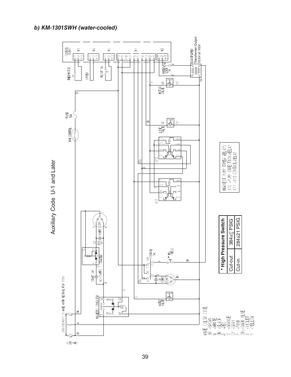B) km-1301swh (water-cooled) | Hoshizaki KM-1301SAH/3 User Manual | Page 39 / 84