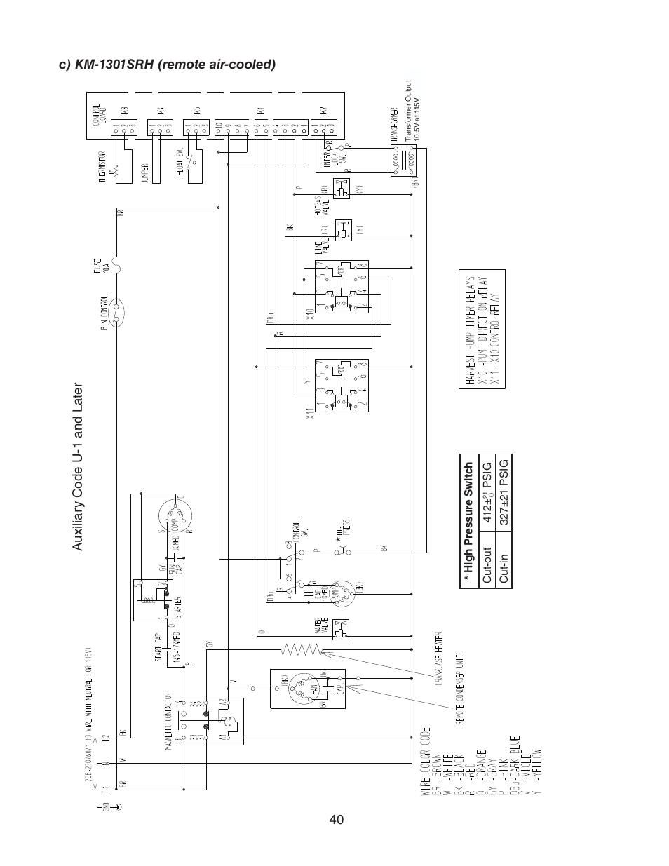 C) km-1301srh (remote air-cooled) | Hoshizaki KM-1301SAH/3 User Manual | Page 40 / 84