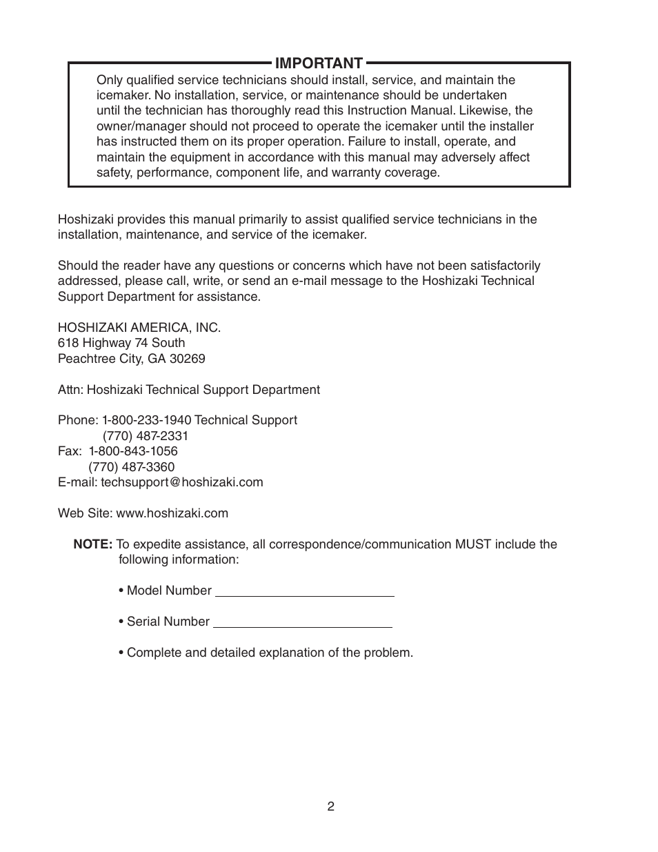 Hoshizaki DCM-750BWH(-OS) User Manual | Page 2 / 32