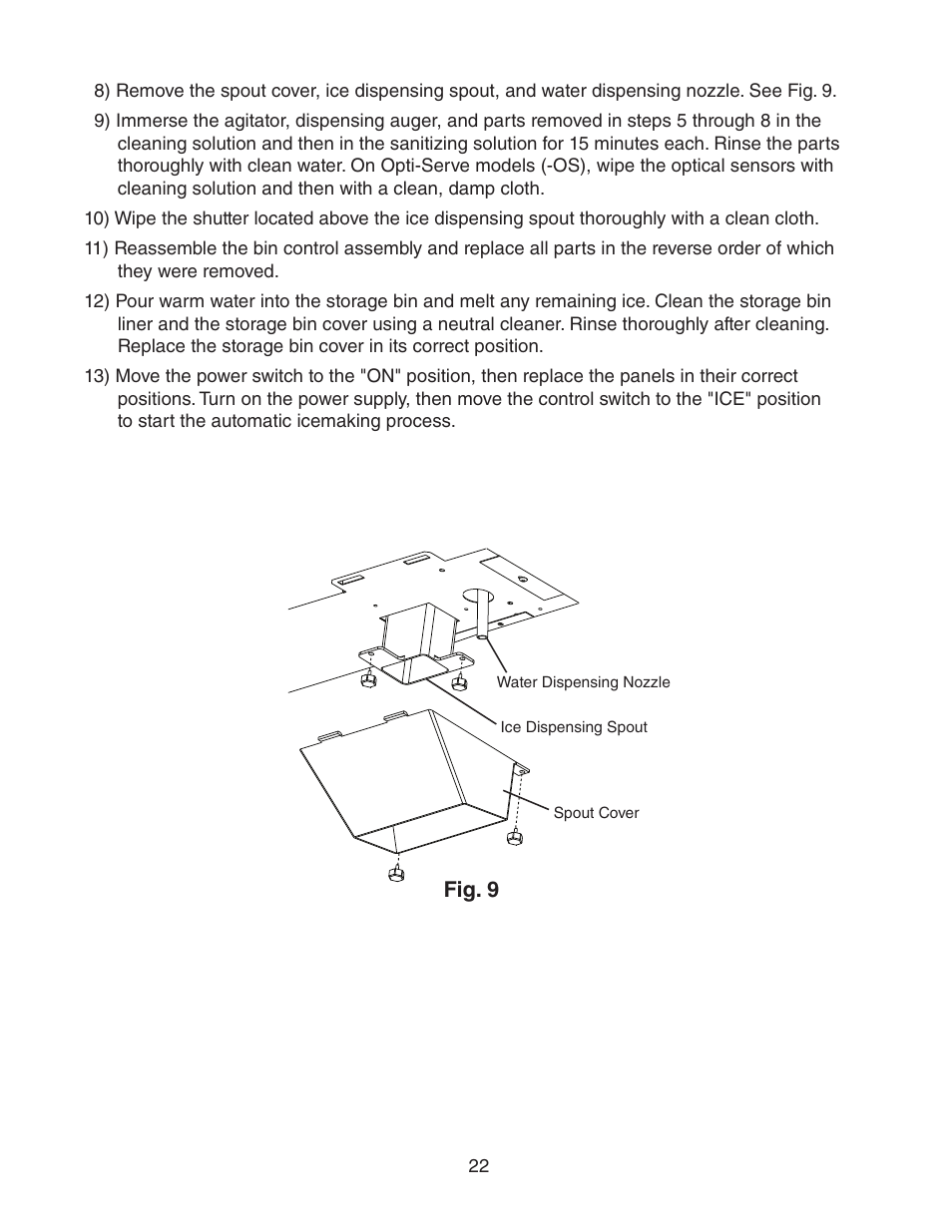 Fig. 9 | Hoshizaki DCM-300BAH(-OS) User Manual | Page 22 / 25