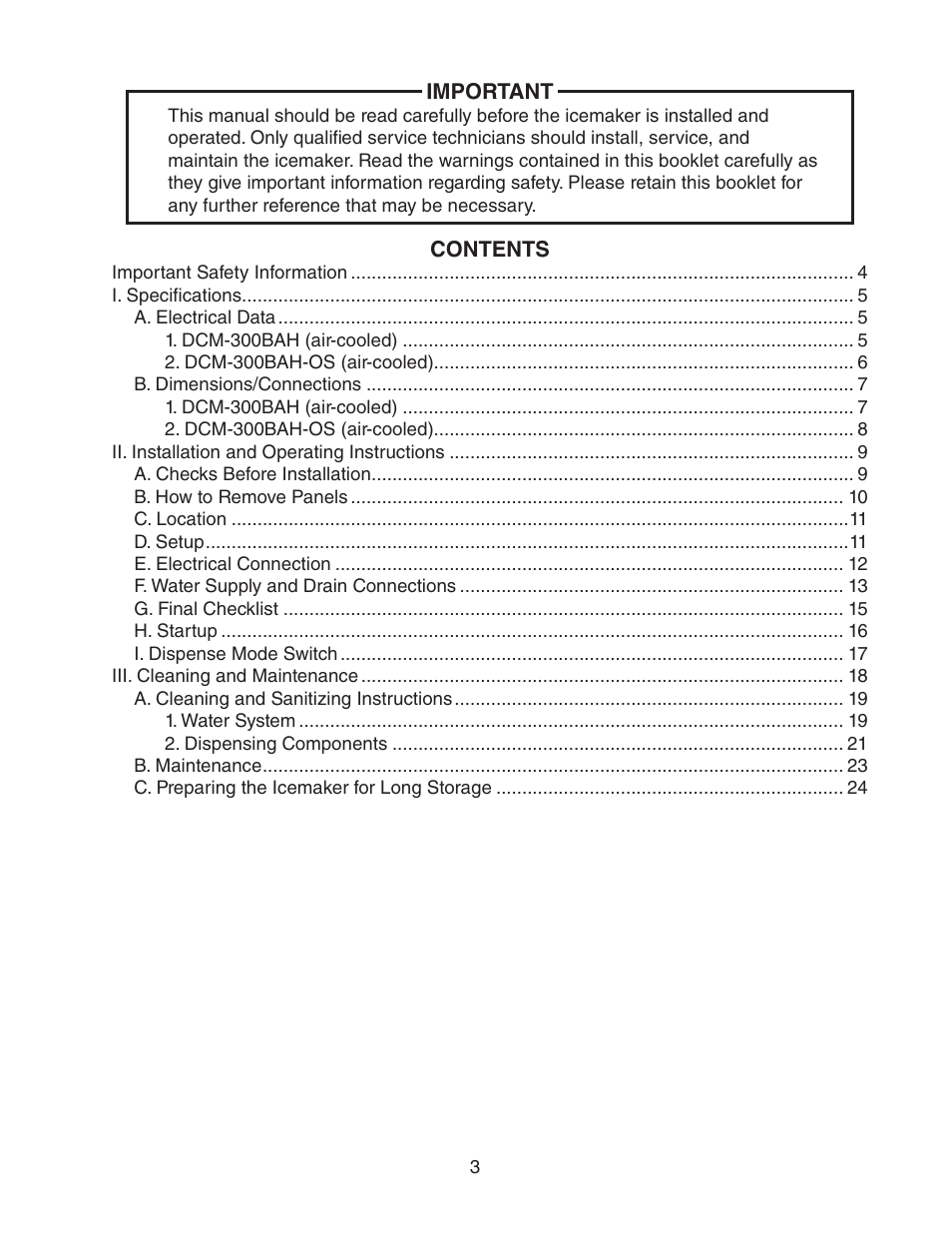 Hoshizaki DCM-300BAH(-OS) User Manual | Page 3 / 25