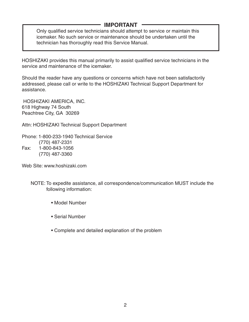 Hoshizaki KM-320MAH User Manual | Page 2 / 50