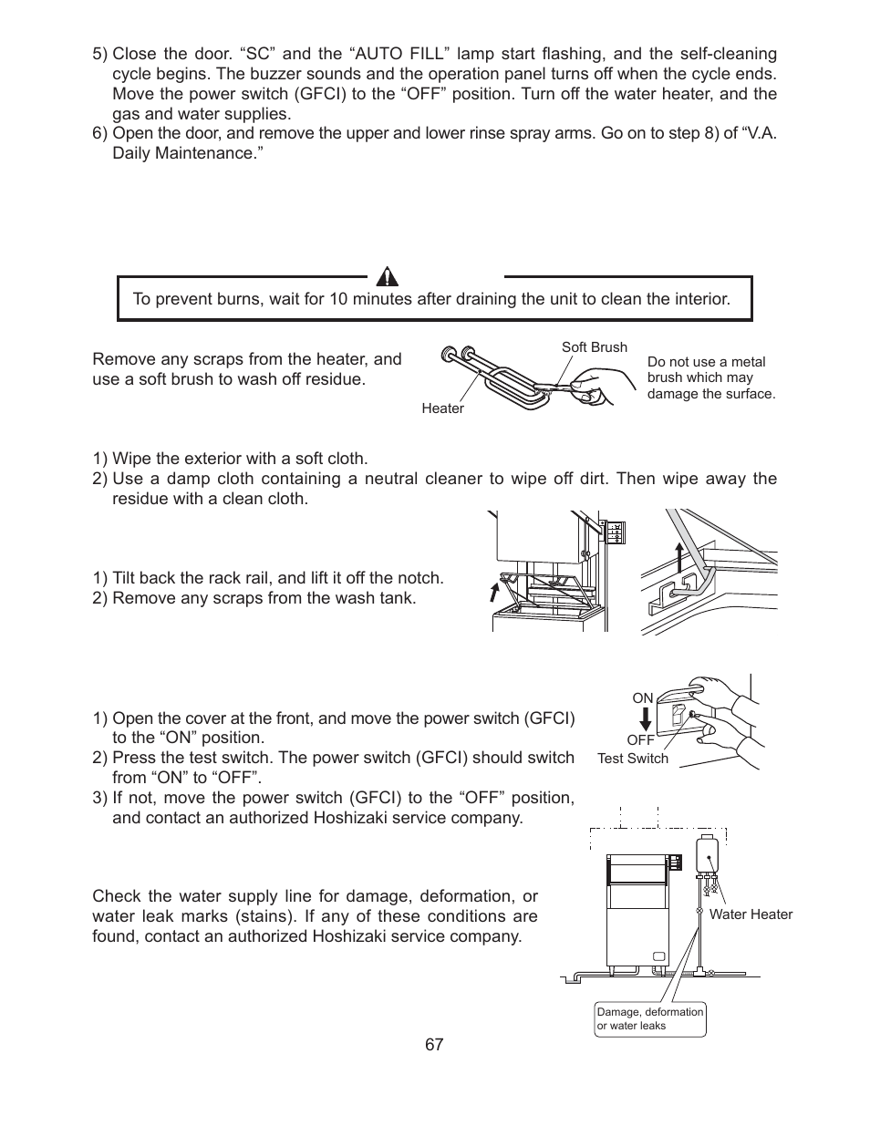 C. weekly maintenance, Warning, D. monthly inspection | Hoshizaki JWE-620UA-6B User Manual | Page 72 / 79