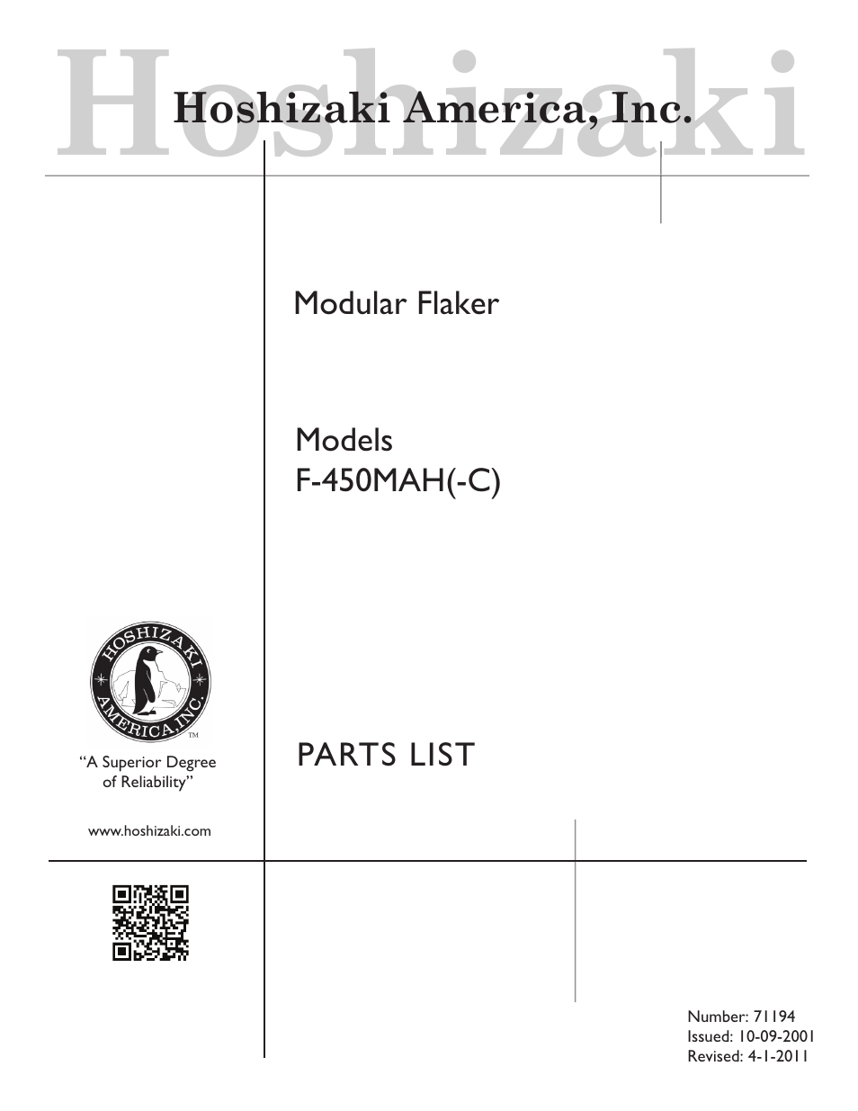 Hoshizaki F-450MAH(-C) User Manual | 20 pages