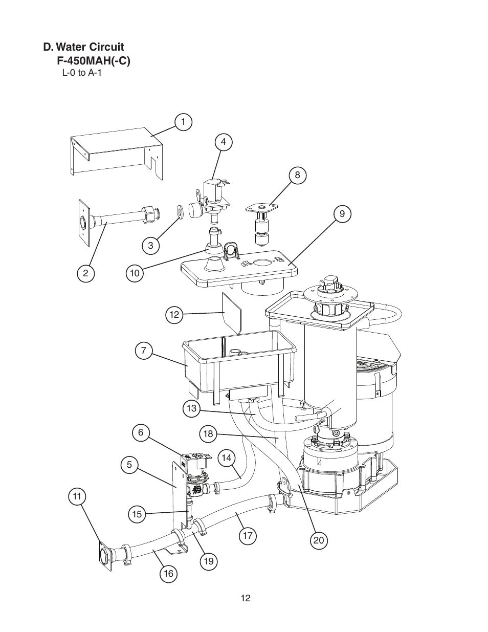 D. water circuit | Hoshizaki F-450MAH(-C) User Manual | Page 12 / 20