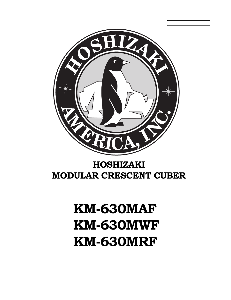Hoshizaki KM-630MWF User Manual | 61 pages
