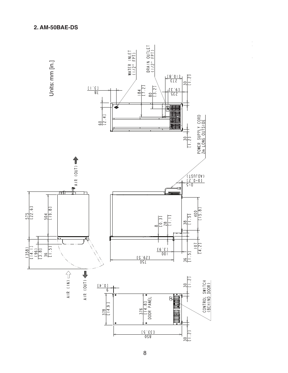 Am-50bae-ds | Hoshizaki AM-50BAE-AD User Manual | Page 8 / 34