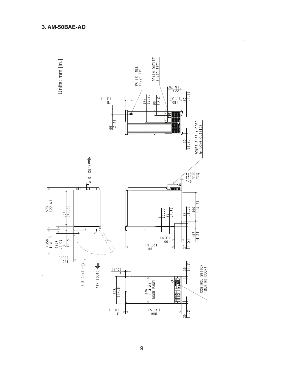 Am-50bae-ad | Hoshizaki AM-50BAE-AD User Manual | Page 9 / 34
