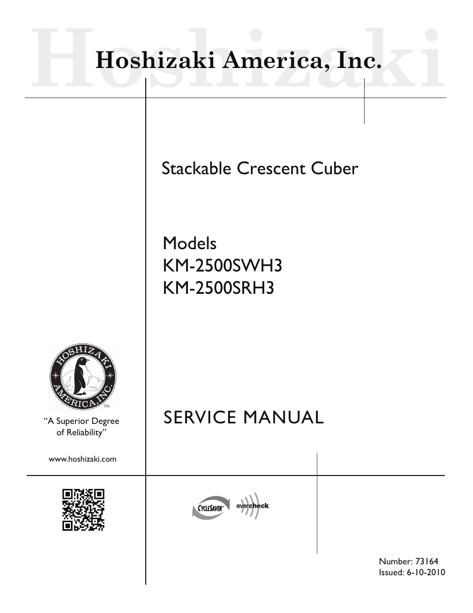 Hoshizaki KM-2500SWH3 User Manual | 61 pages