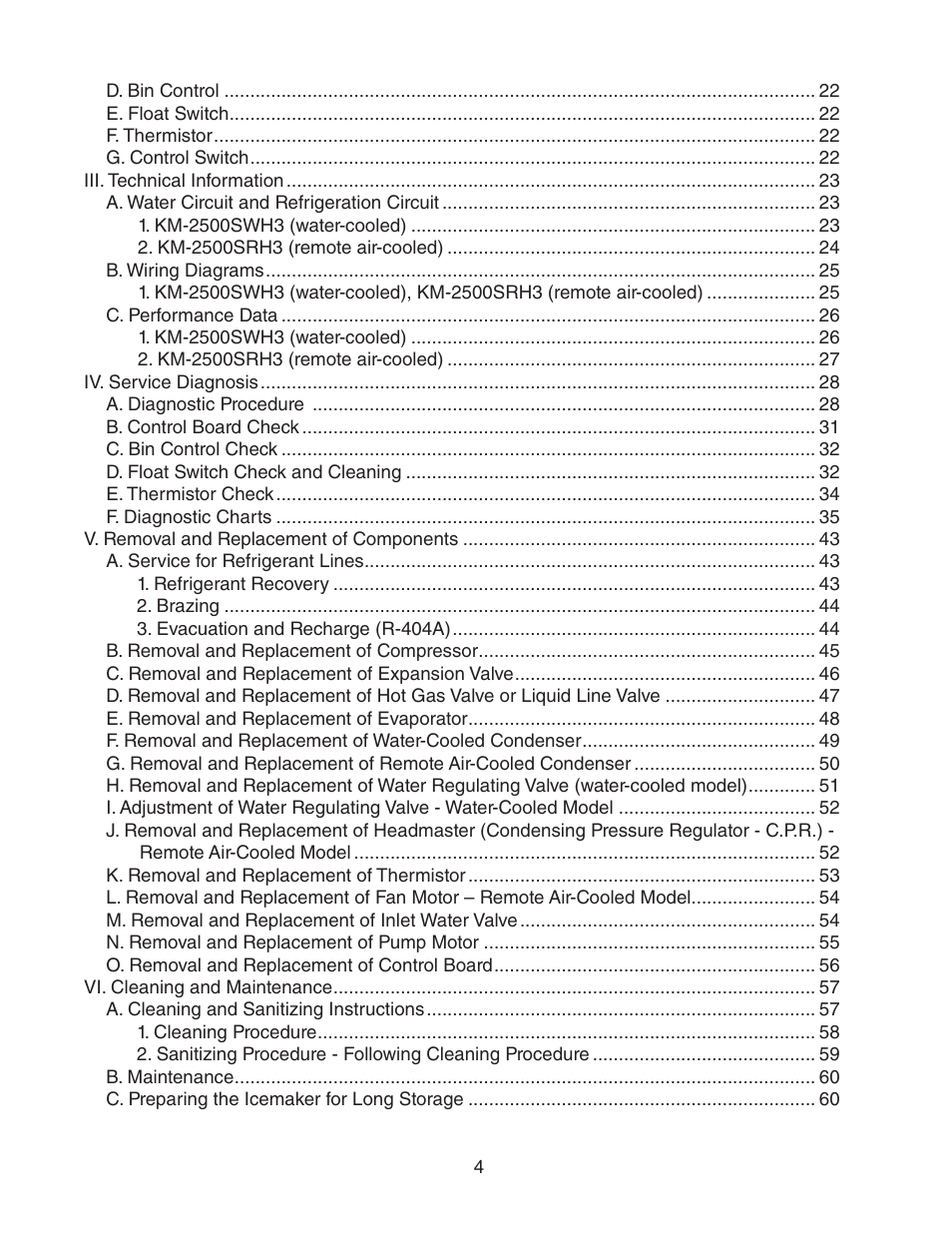 Hoshizaki KM-2500SWH3 User Manual | Page 4 / 61