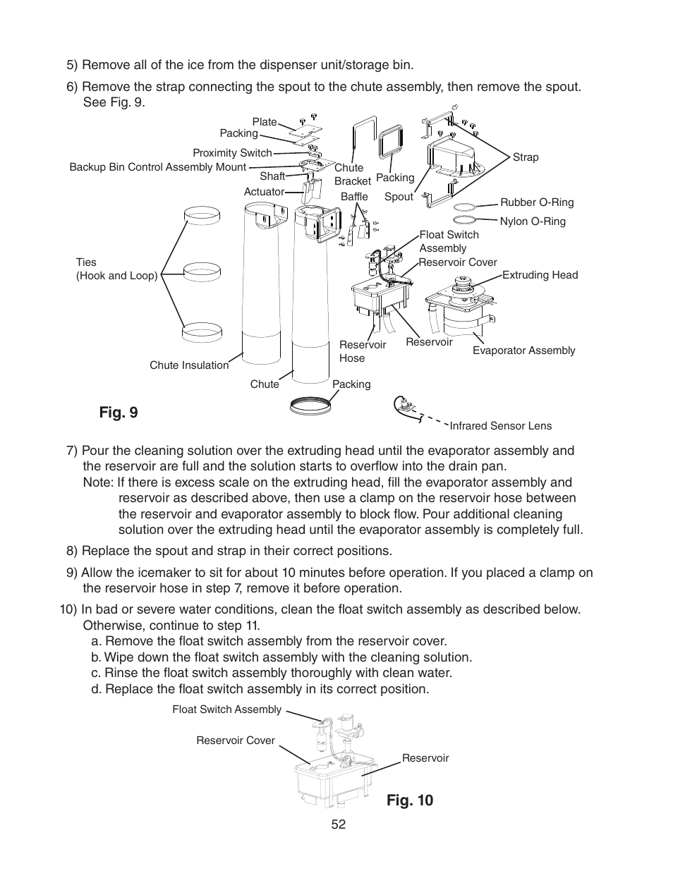 Fig. 10, Fig. 9 | Hoshizaki MODULAR CUBELET SERENITY SERIES FS-1022MLH-C User Manual | Page 52 / 57