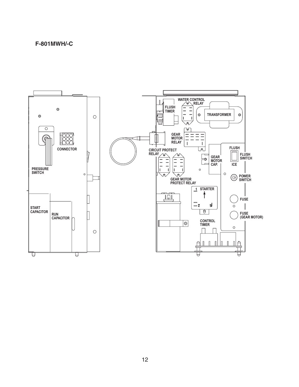 F-801mwh/-c | Hoshizaki MODULAR FLAKER F-801MAH/-C User Manual | Page 12 / 58
