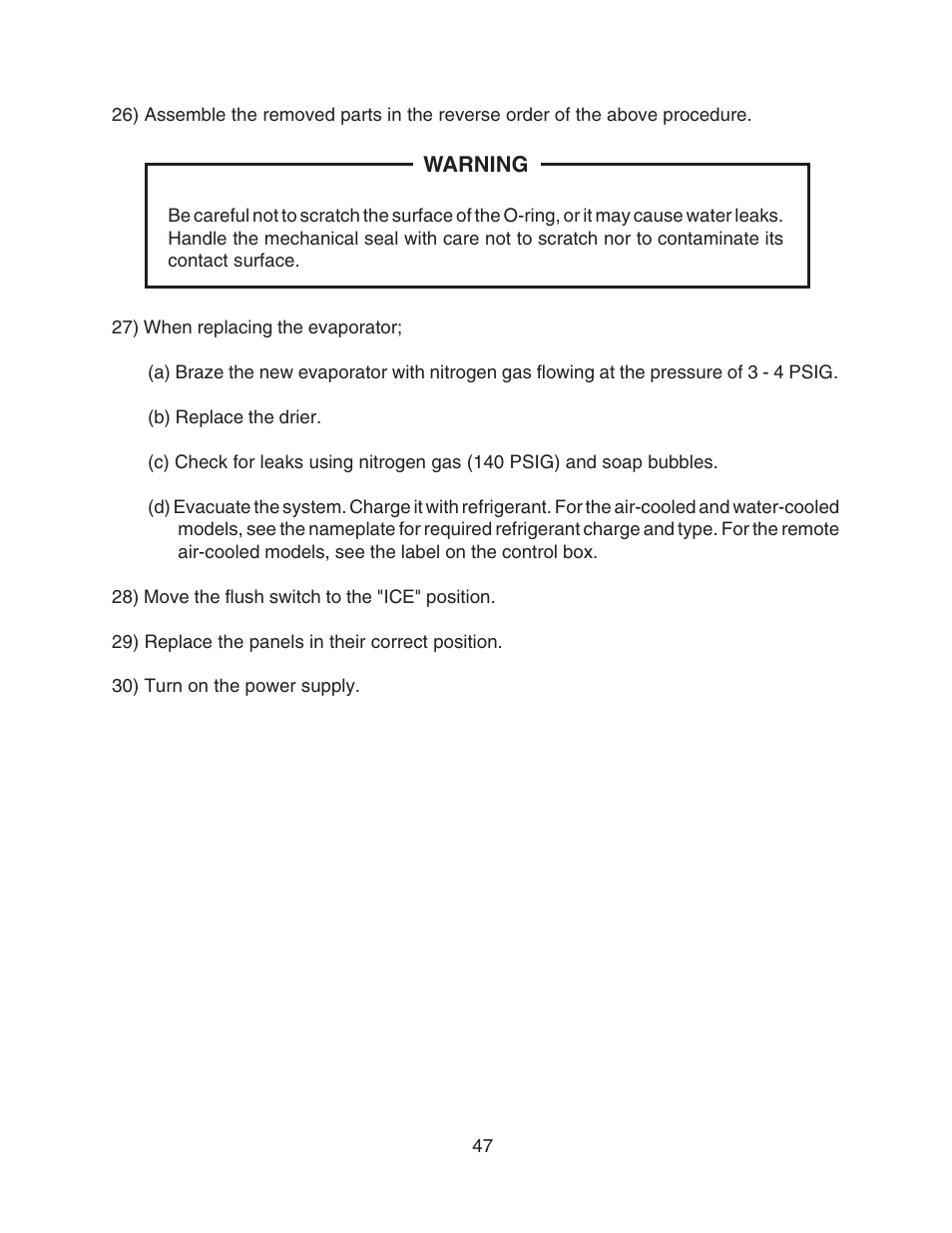 Hoshizaki MODULAR FLAKER F-801MAH/-C User Manual | Page 47 / 58