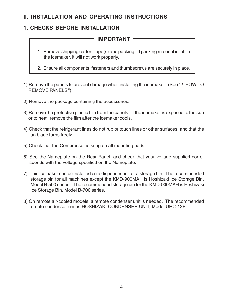 Hoshizaki RELIABILITY IS A BEAUTIFUL THING KMD-700MAH User Manual | Page 14 / 35