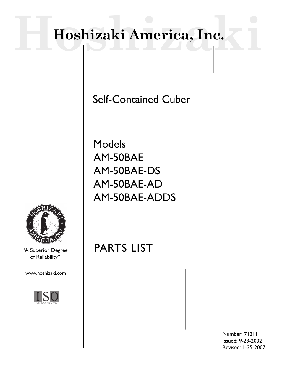 Hoshizaki AM-50BAE-DS User Manual | 21 pages