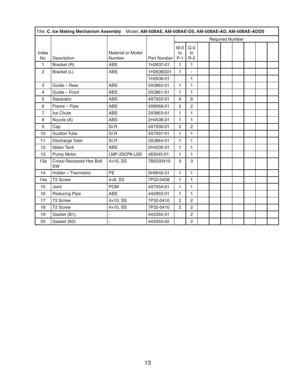 Hoshizaki AM-50BAE-DS User Manual | Page 13 / 21