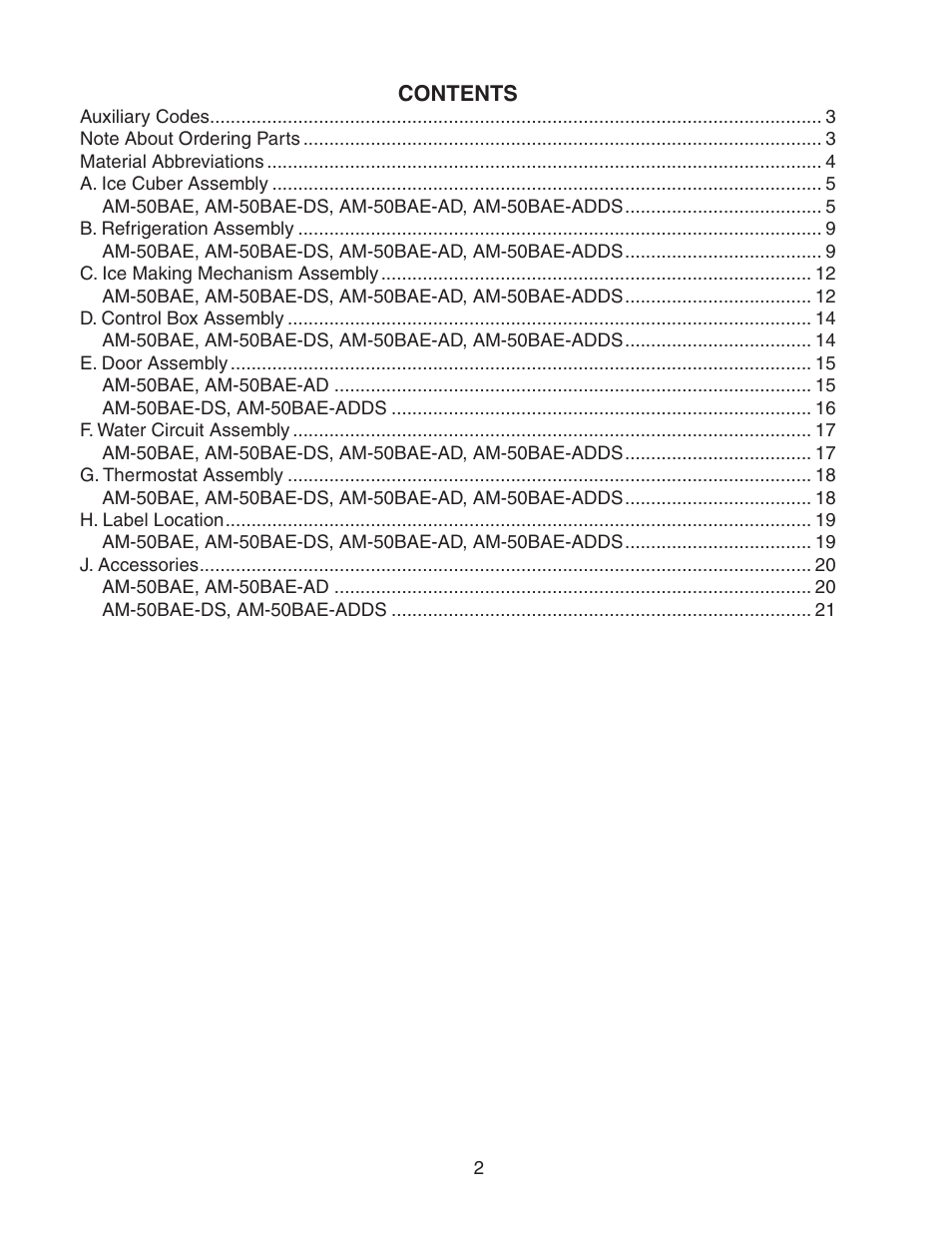 Hoshizaki AM-50BAE-DS User Manual | Page 2 / 21