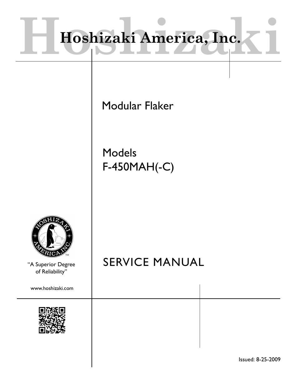 Hoshizaki F-450MAH User Manual | 51 pages