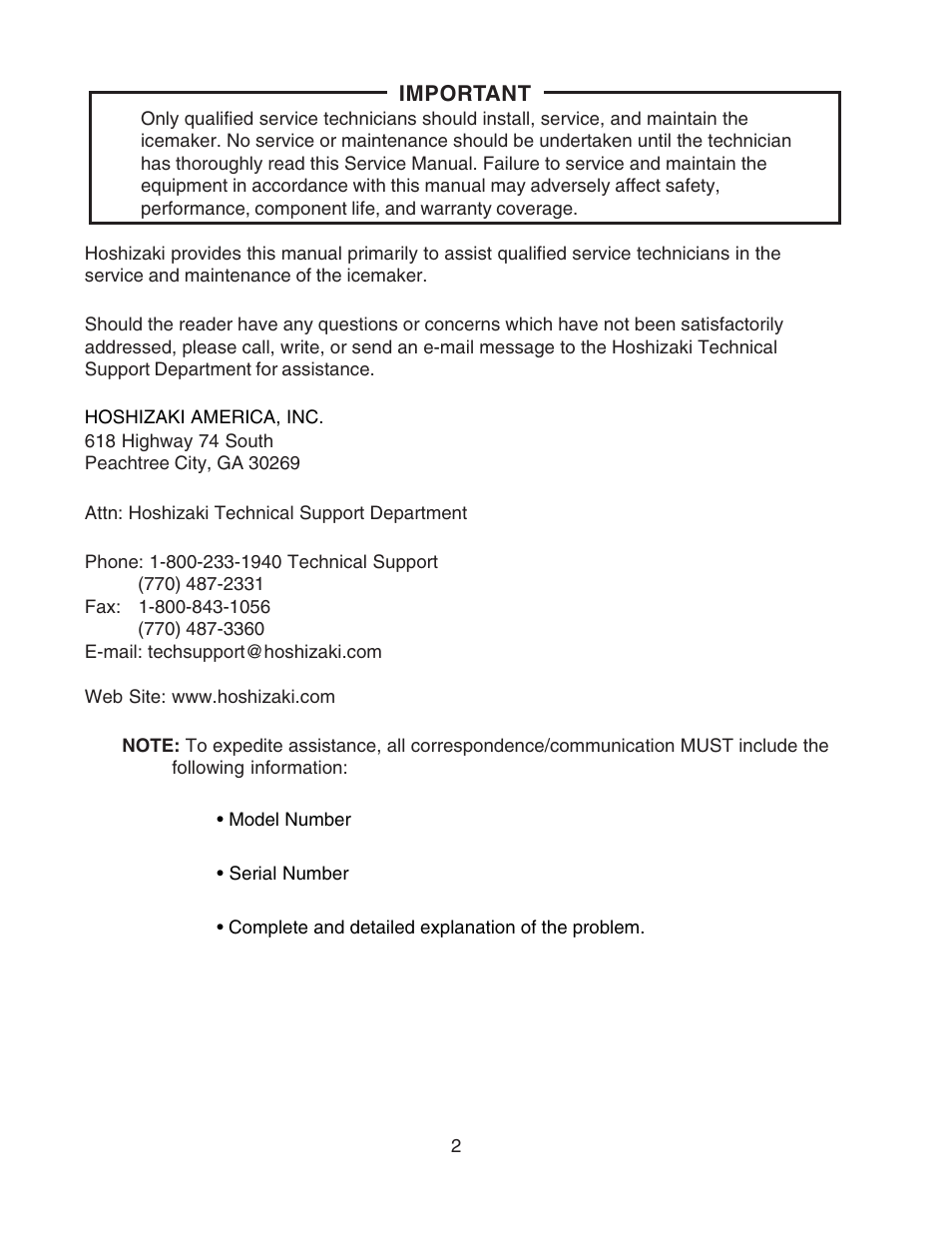 Hoshizaki F-450MAH User Manual | Page 2 / 51