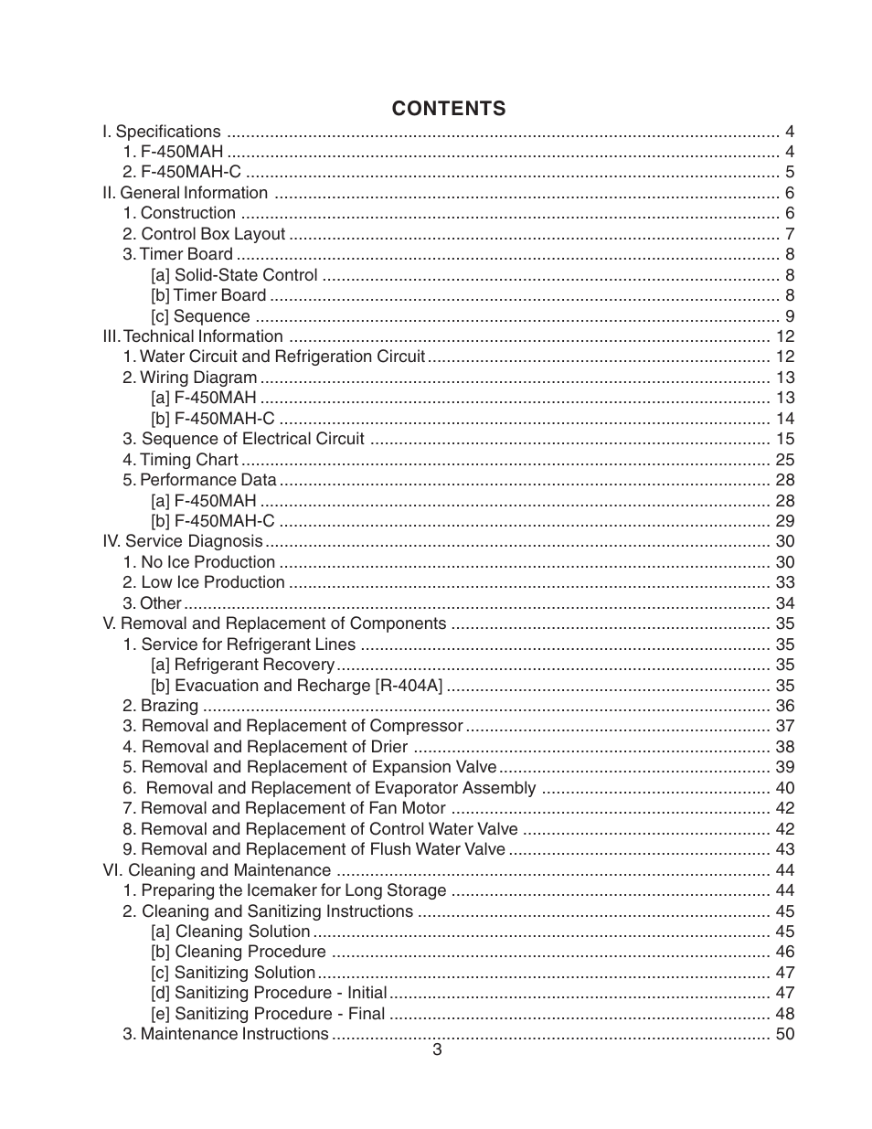 Hoshizaki F-450MAH User Manual | Page 3 / 51