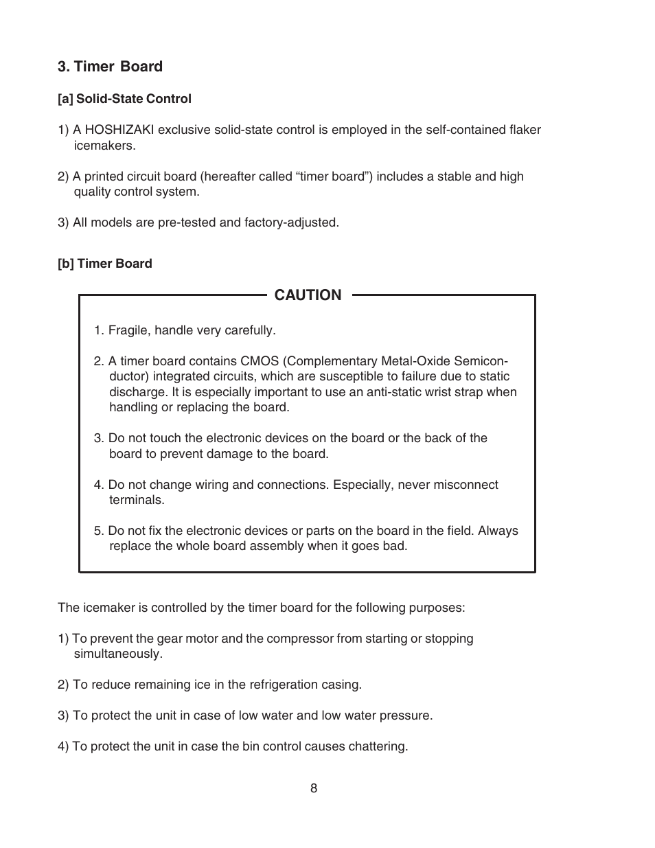 Timer board, A] solid-state control, B] timer board | A] solid-state control [b] timer board | Hoshizaki F-450MAH User Manual | Page 8 / 51
