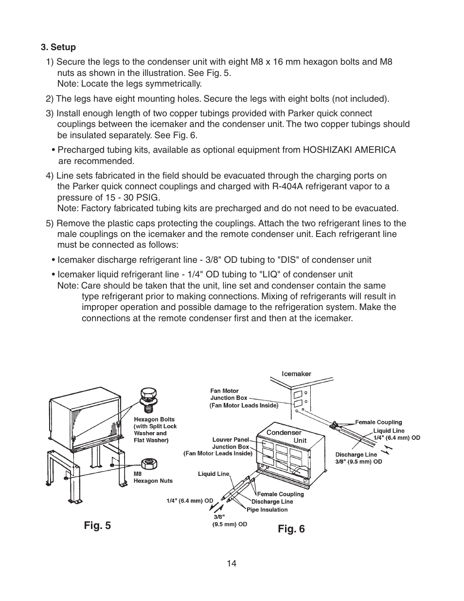 Setup | Hoshizaki KM-501MRH User Manual | Page 14 / 27