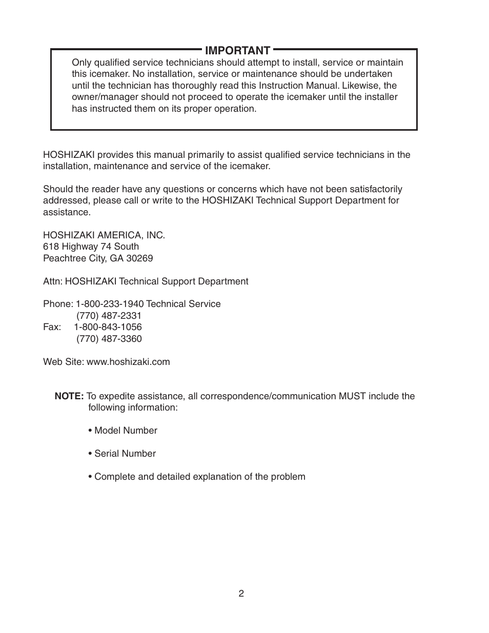 Hoshizaki KM-501MRH User Manual | Page 2 / 27