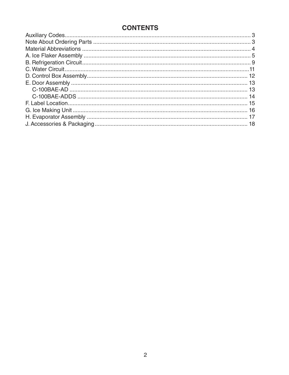 Hoshizaki C-100BAE-AD User Manual | Page 2 / 18