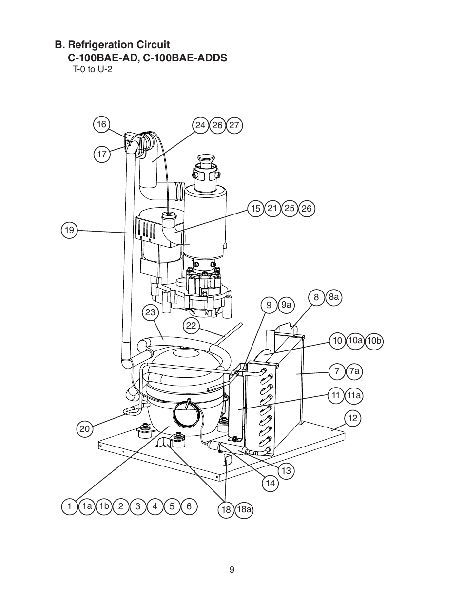 B. refrigeration circuit | Hoshizaki C-100BAE-AD User Manual | Page 9 / 18