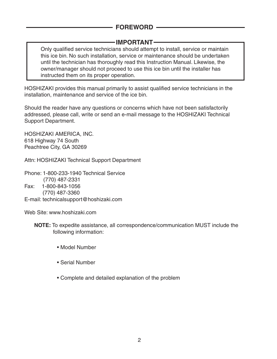 Hoshizaki B-1300SS User Manual | Page 2 / 17
