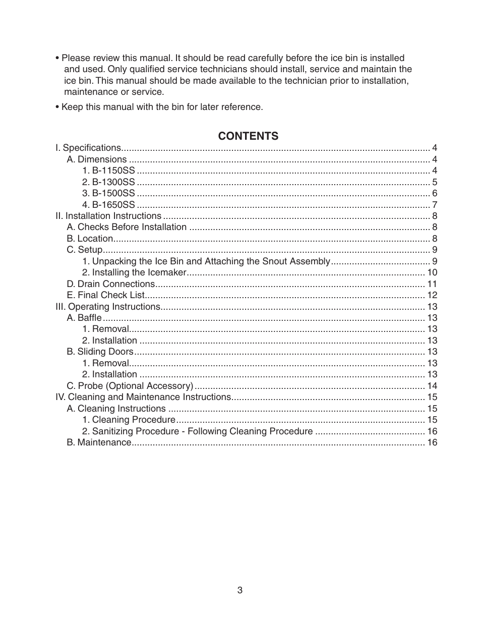 Hoshizaki B-1300SS User Manual | Page 3 / 17