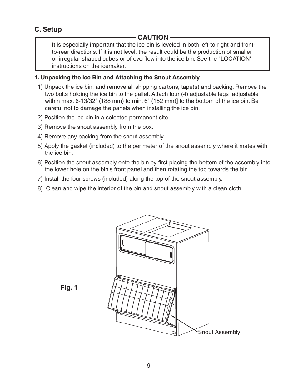 C. setup | Hoshizaki B-1300SS User Manual | Page 9 / 17