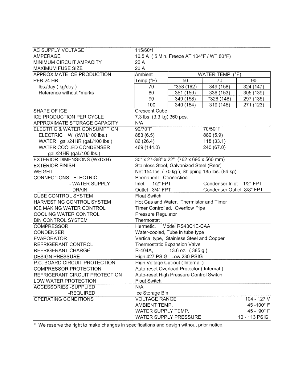 Hoshizaki KML "F" SERIES User Manual | Page 9 / 111