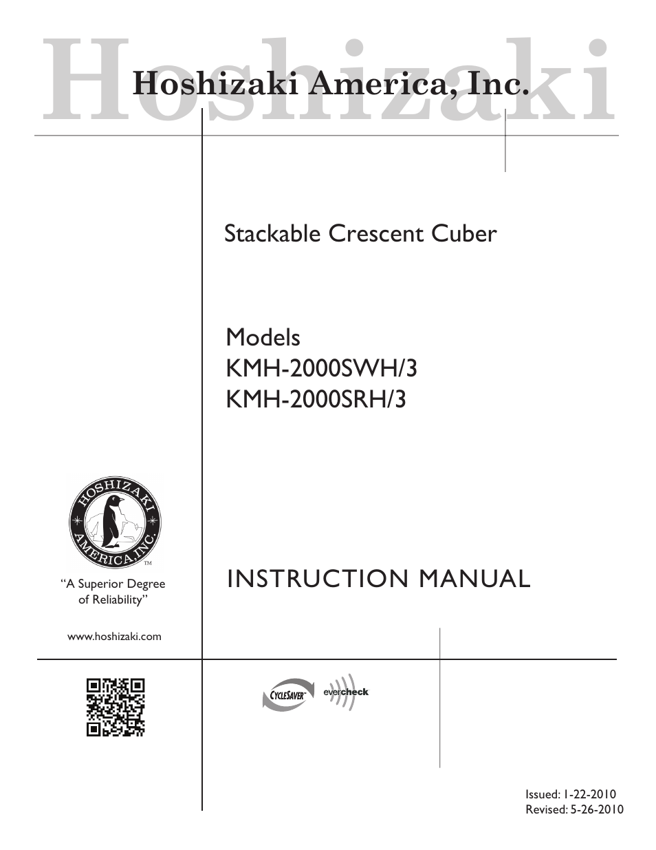 Hoshizaki KMH-2000SWH/3 User Manual | 35 pages