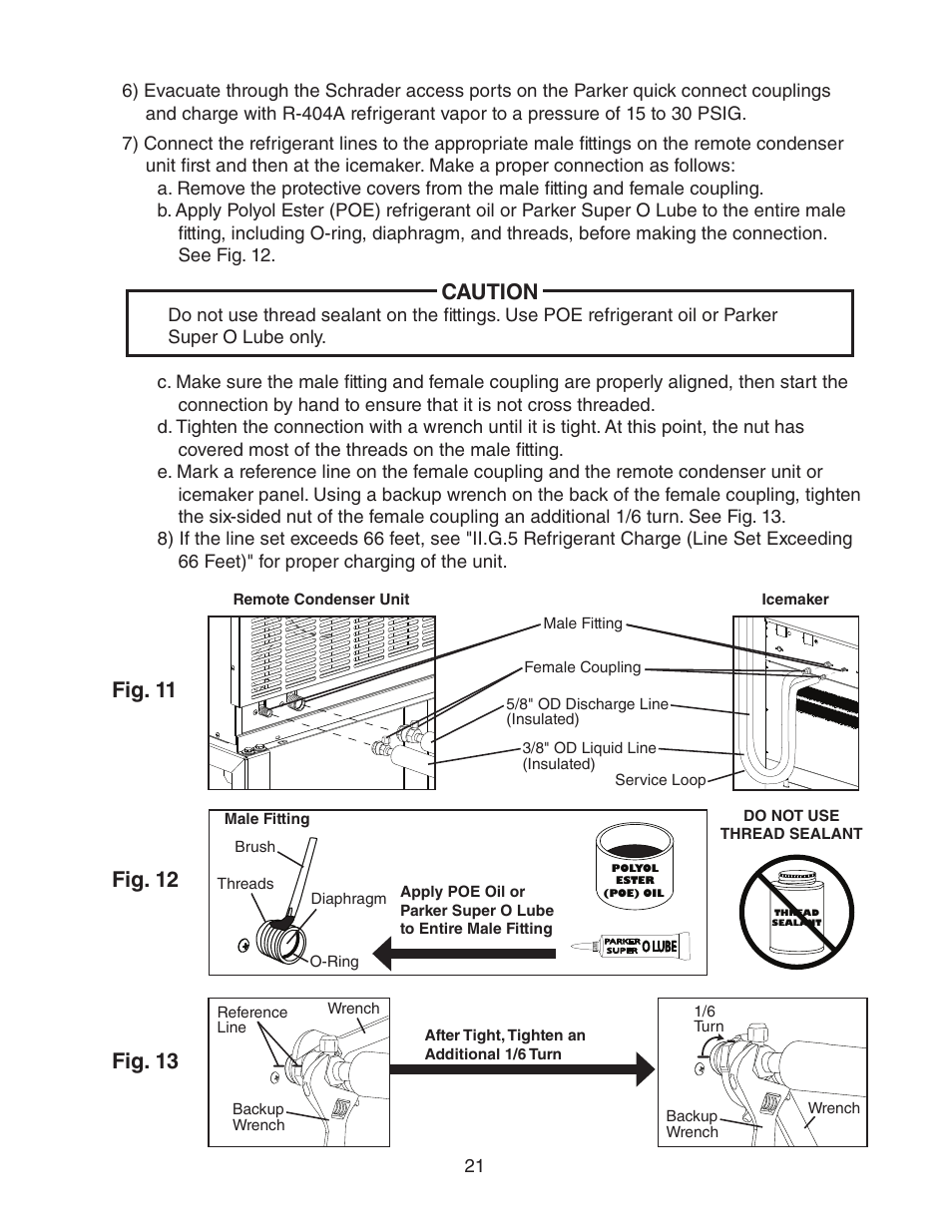 Caution, Fig. 12 fig. 11, Fig. 13 | Hoshizaki KMH-2000SWH/3 User Manual | Page 21 / 35