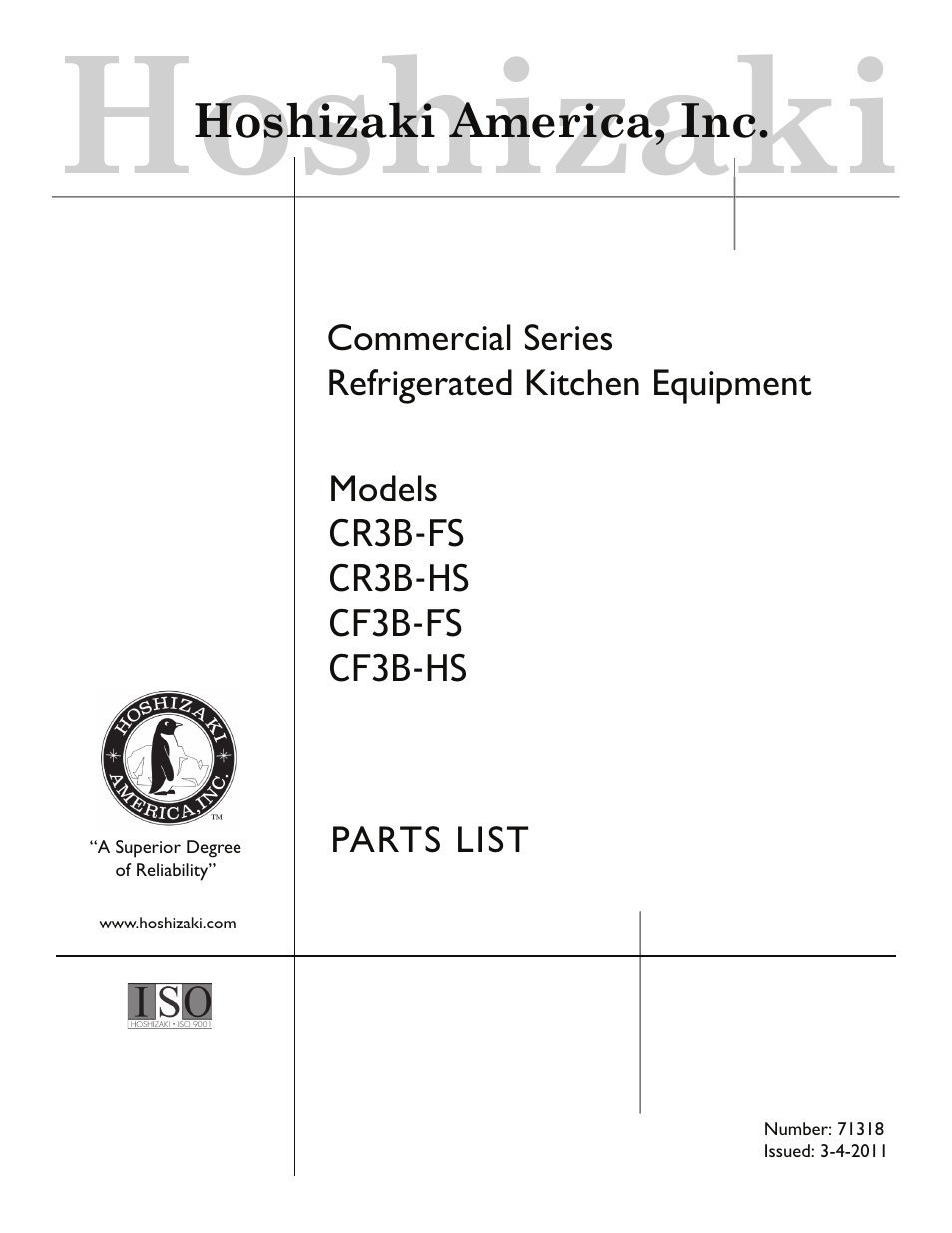 Hoshizaki CR3B-HS User Manual | 23 pages